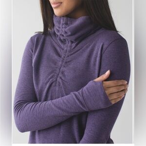 Lululemon In A Cinch Long Sleeve Reversible Top Heathered Purple Stripe Size 4